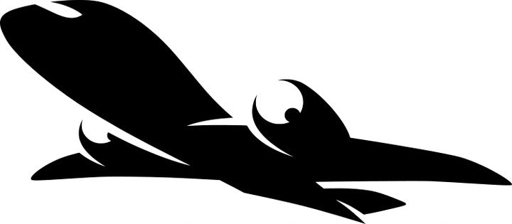 Sticker without background for car jet SILHOUETTE OF AIRPLANE 10 x 23,0 cm