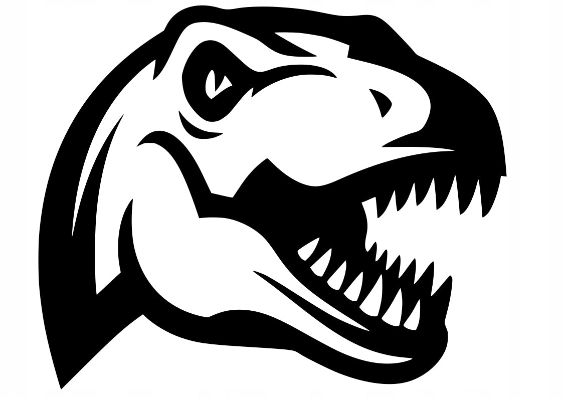 Sticker without background for car laptop stick DINOSAUR head 15 x 18,3 cm