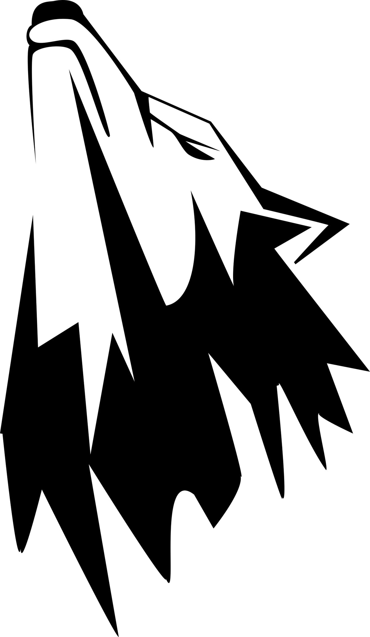 Sticker without background for car laptop trunks HEAD howling WOLF 15 x 8,7 cm