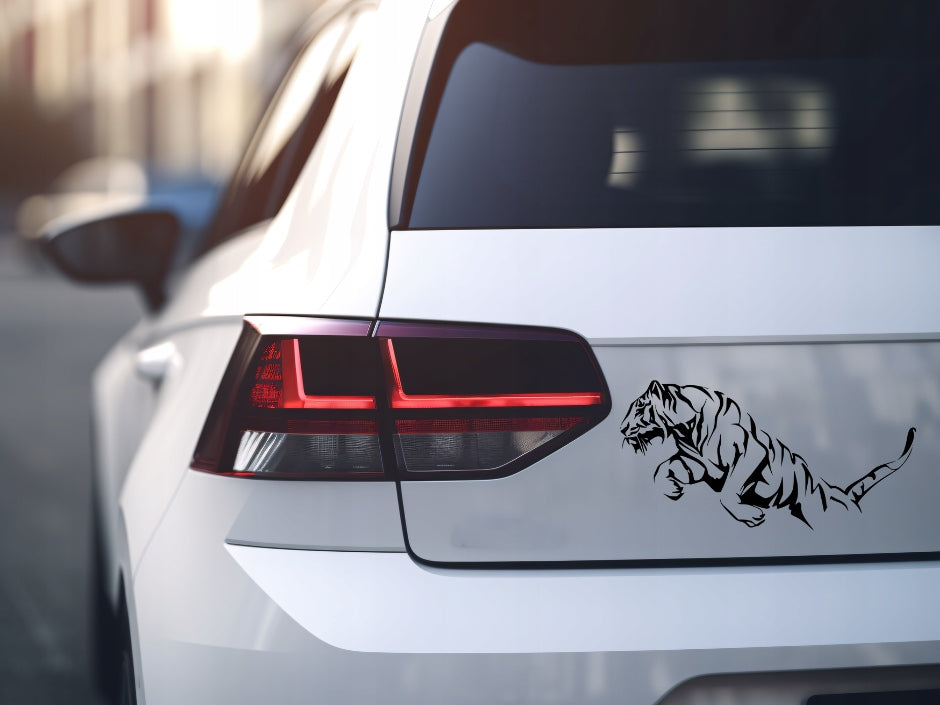 Sticker without background for car laptop trunks JUMPING TIGER 12 x 23,6 cm Manufacturer's catalog number 12,00 x 23,60