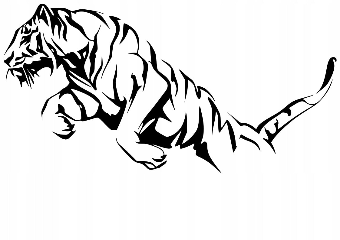 Sticker without background for car laptop trunks JUMPING TIGER 12 x 23,6 cm