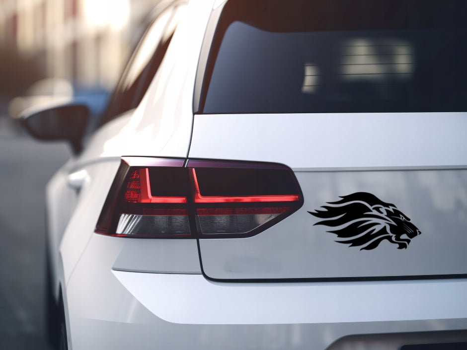 Sticker without background for car laptop trunks LION HEAD WITH MANE 10 x 19,6 cm Manufacturer's catalog number 10,00 x 19,60