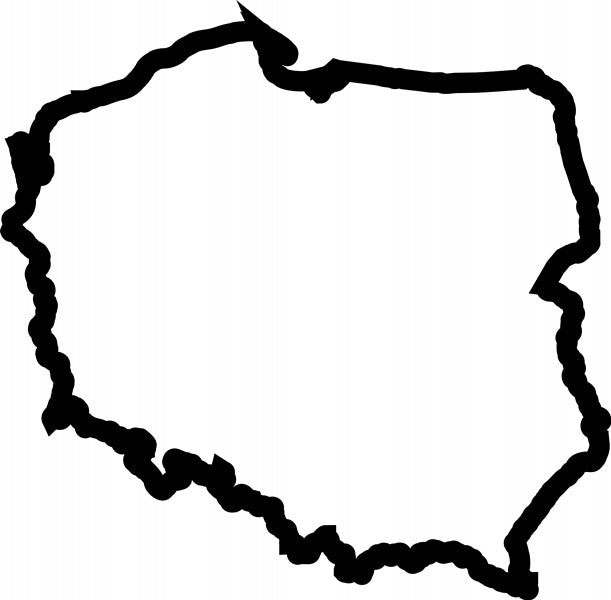 Sticker without background for car laptop trunks outline contour Polish 10 x 10,0 cm
