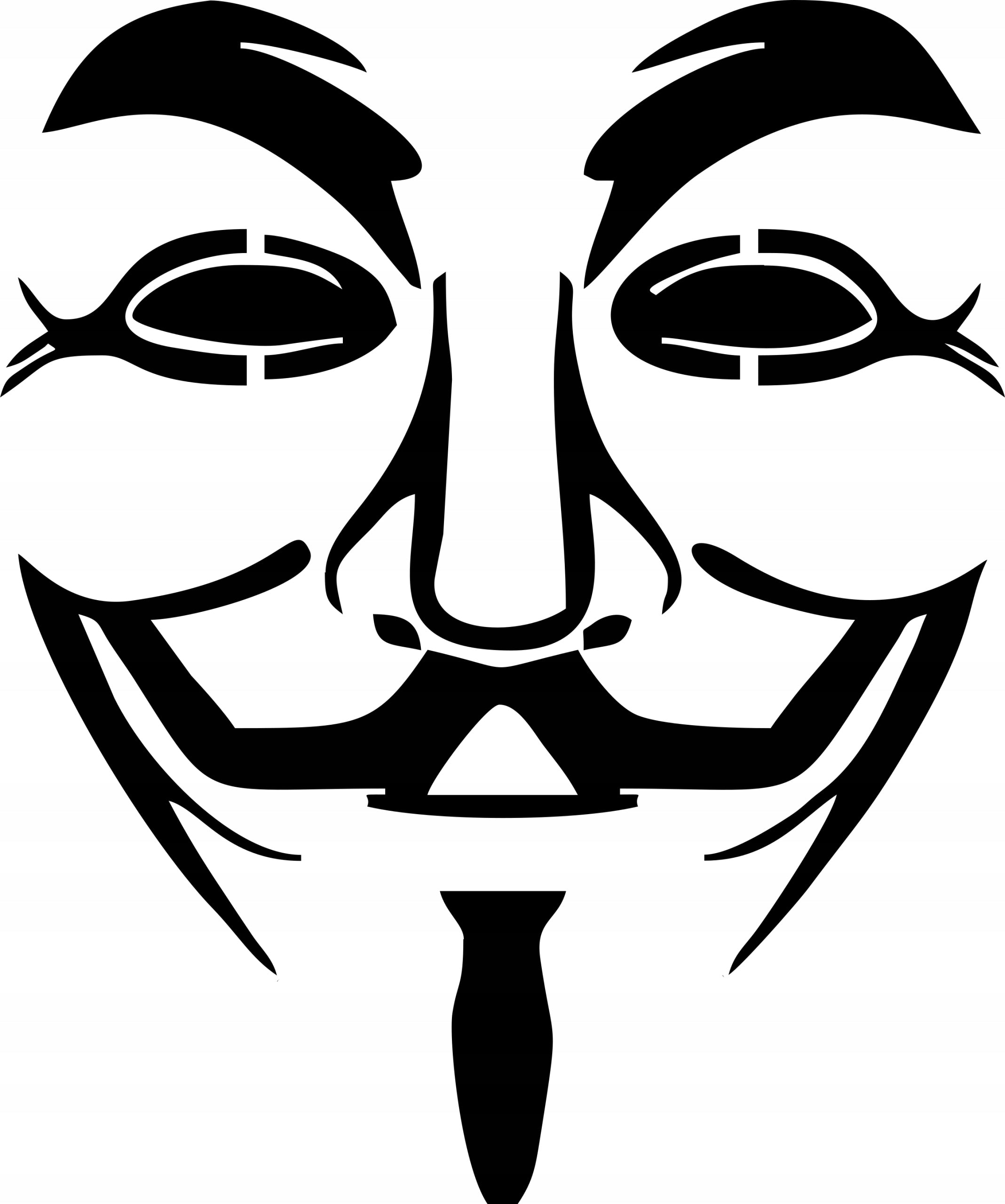 Sticker without background for car mask ANONYMOUS V as Vendetta 18 x 15,0 cm