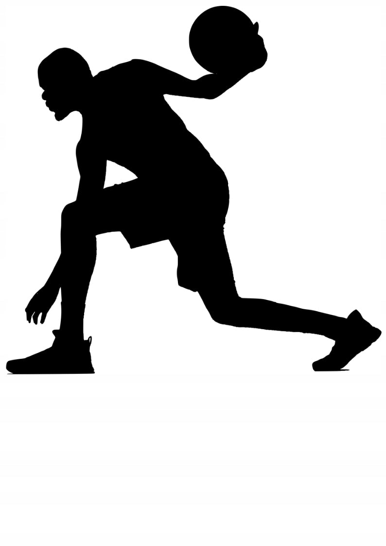 Sticker without background for car motorcycle BASKETBALL PLAYER 15 x 15,3 cm