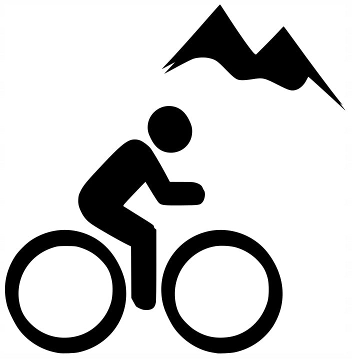 Sticker without background for car motorcycle BICYCLE MOUNTAINS landscape 15 x 14,6 cm