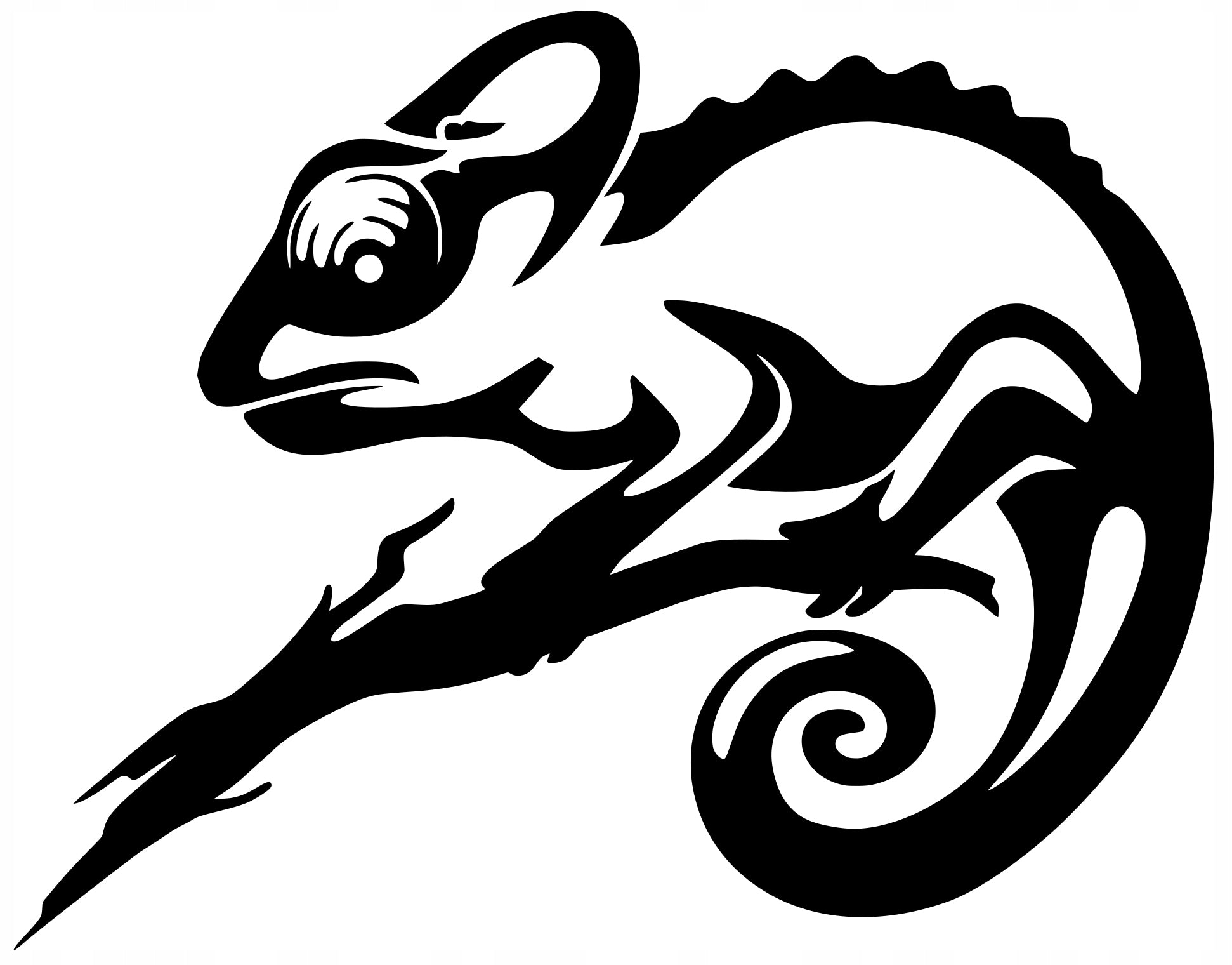 Sticker without background for car motorcycle KAMELEON lizard 15 x 19,2 cm