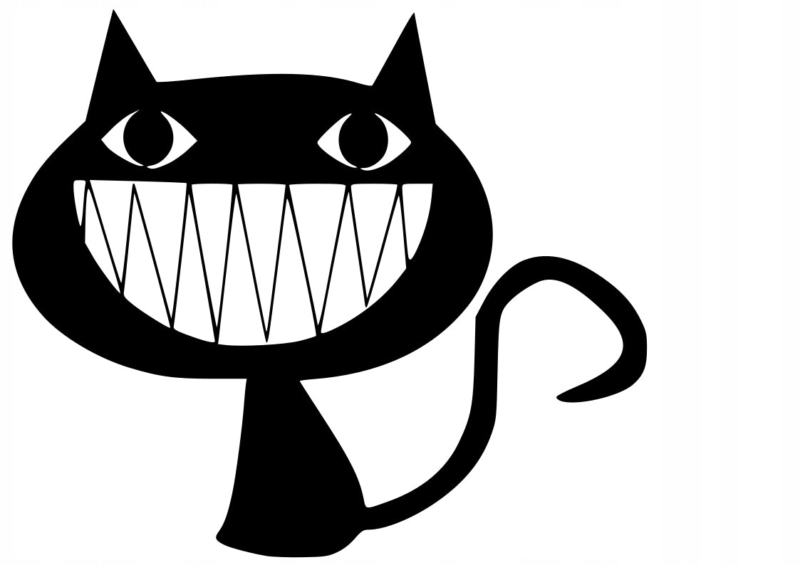 Sticker without background for car motorcycle KITTEN WITH BIG TEETH 18 x 20,8 cm