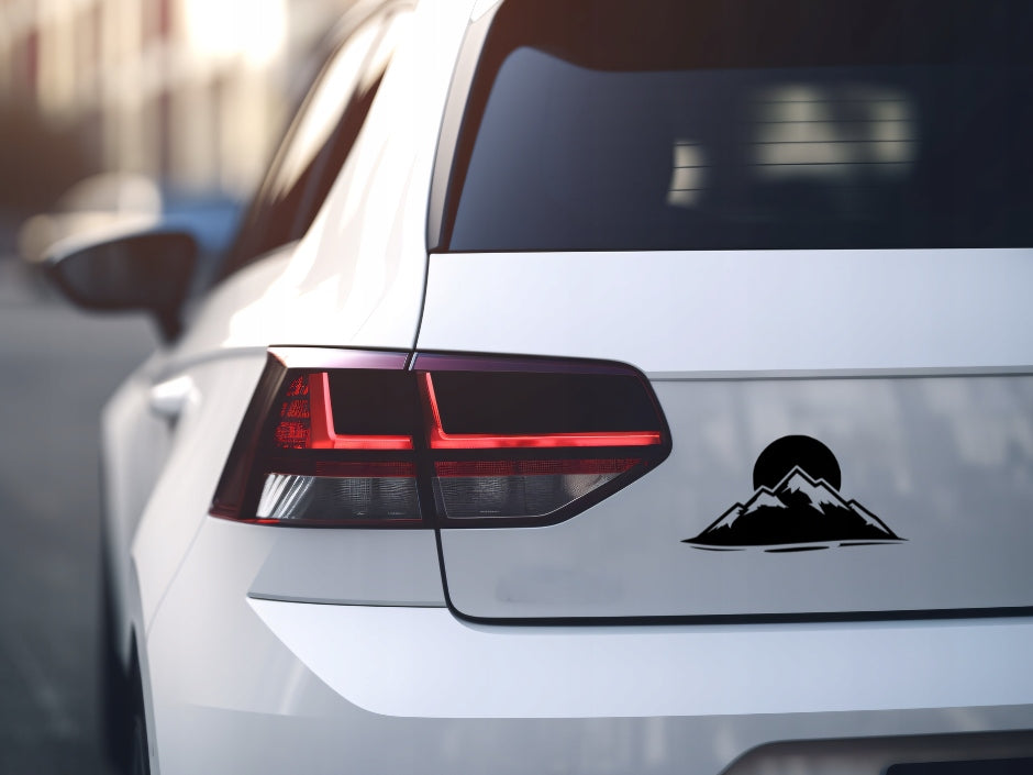 Sticker without background for car motorcycle LANDSCAPE MOUNTAINS WITH SUN 8 x 15,8 cm EAN (GTIN) 5906379673126