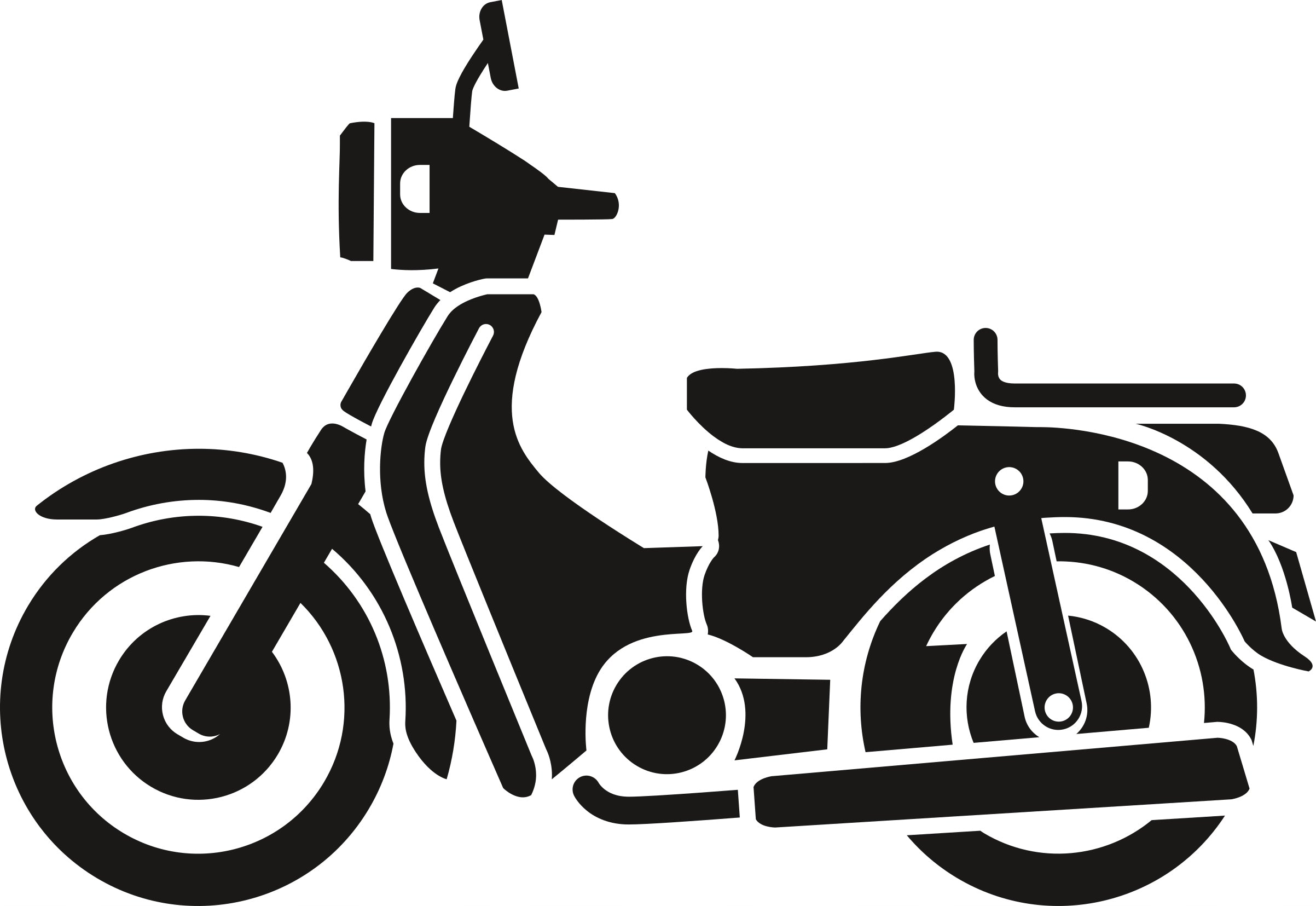Sticker without background for car motorcycle SCOOTER 12 x 17,4 cm