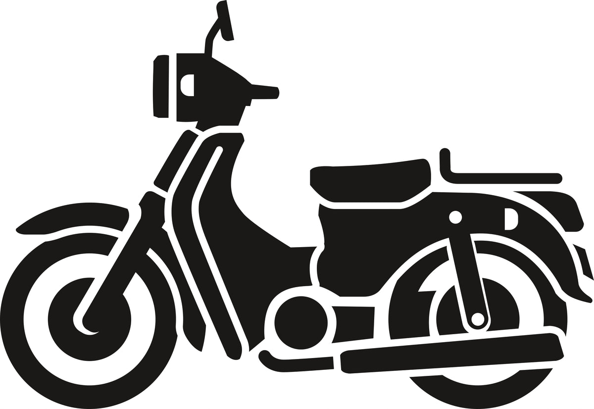 Sticker without background for car motorcycle SCOOTER 8 x 11,7 cm