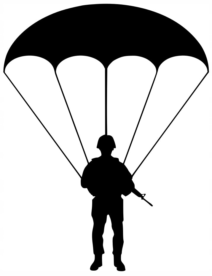 Sticker without background for car motorcycle SOLDIER PARATROOPER 24 x 18,4 cm