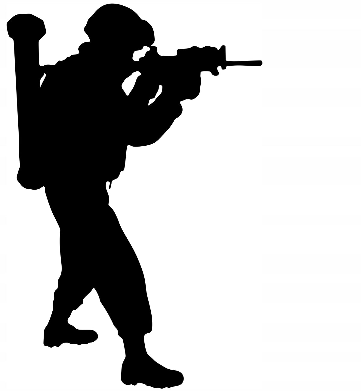 Sticker without background for car motorcycle SOLDIER WITH RIFLE 15 x 10,0 cm