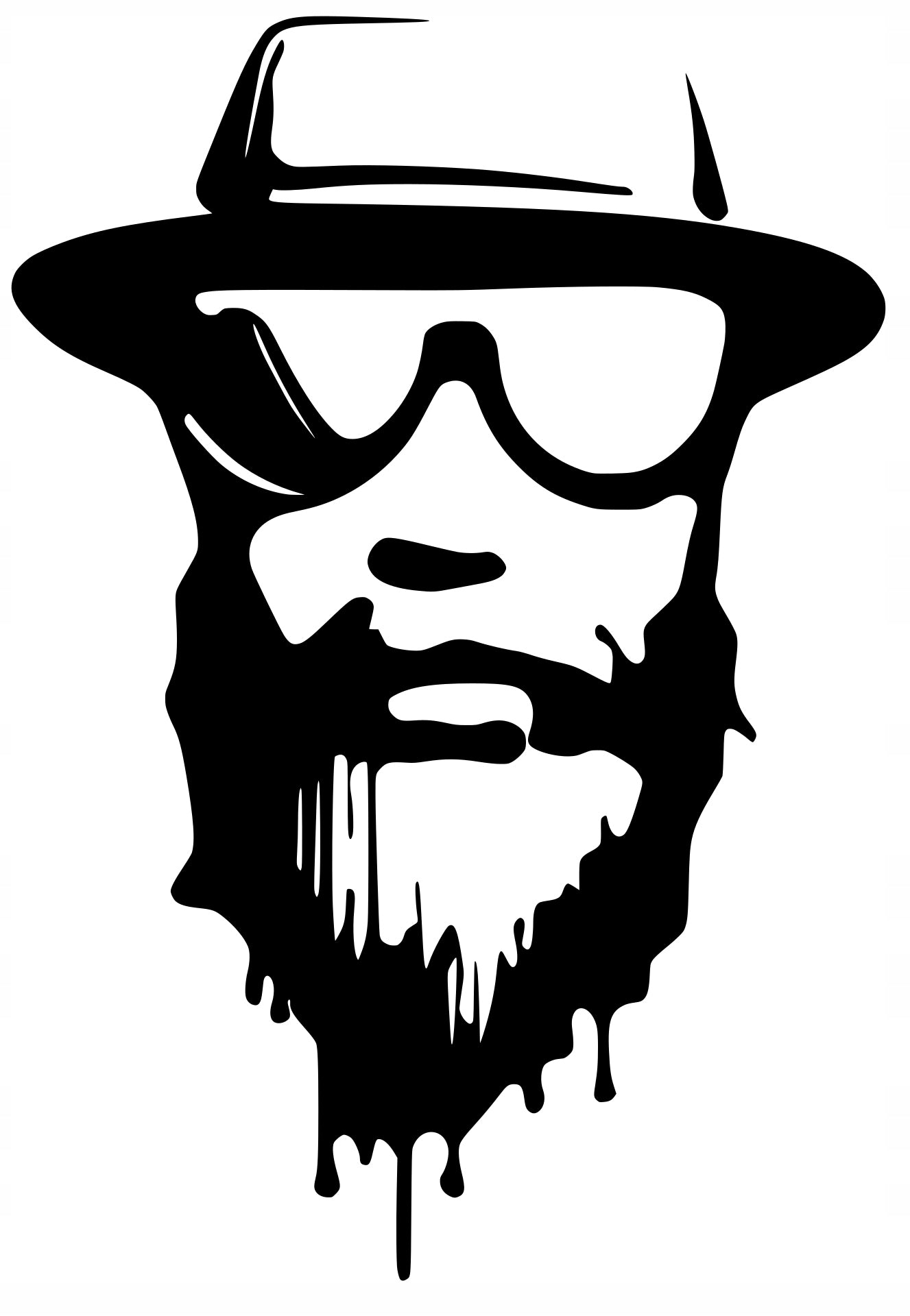 Sticker without background for car motorcycle helmet BARBER BEARD 18 x 12,4 cm
