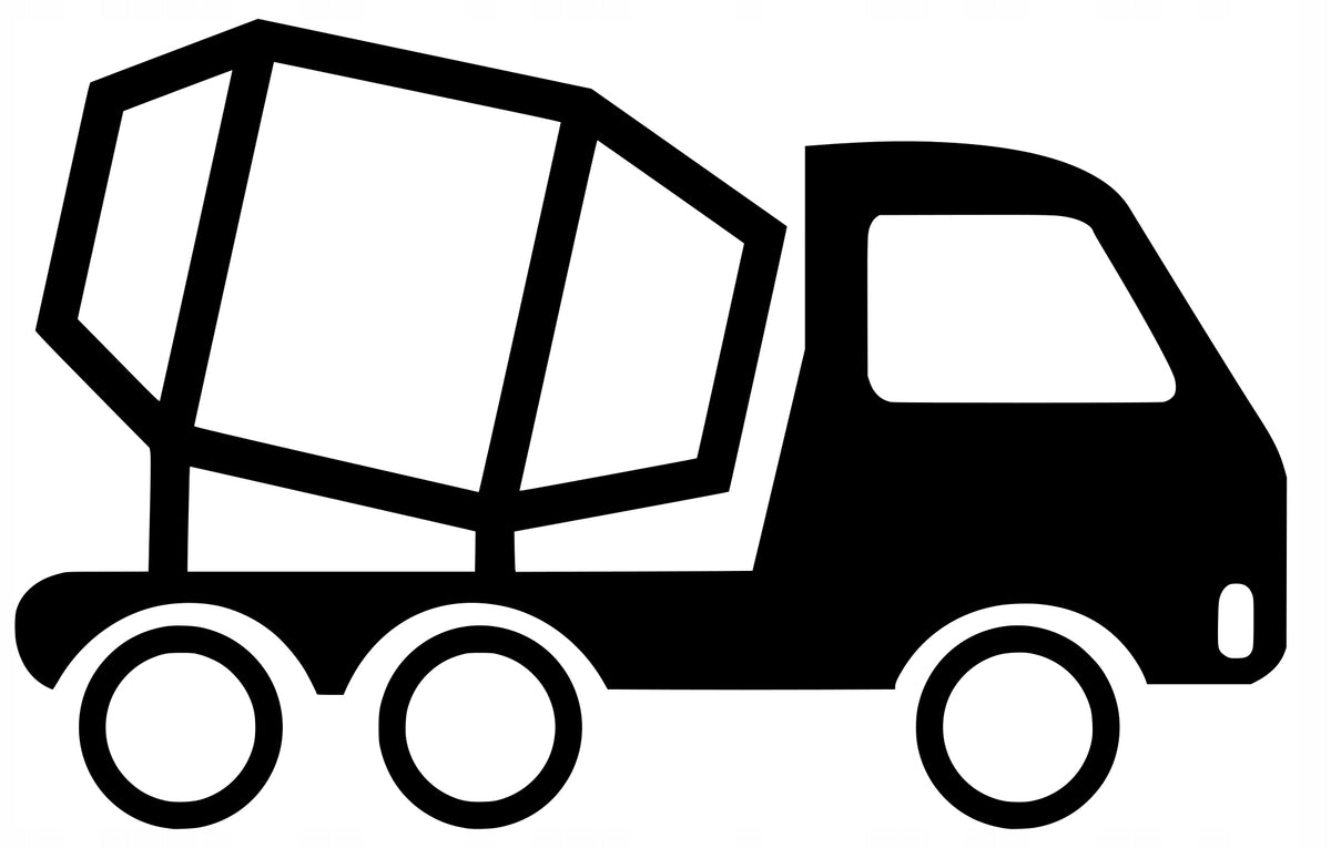 Sticker without background for car motorcycle helmet CONCRETE MIXER 12 x 18,8 cm