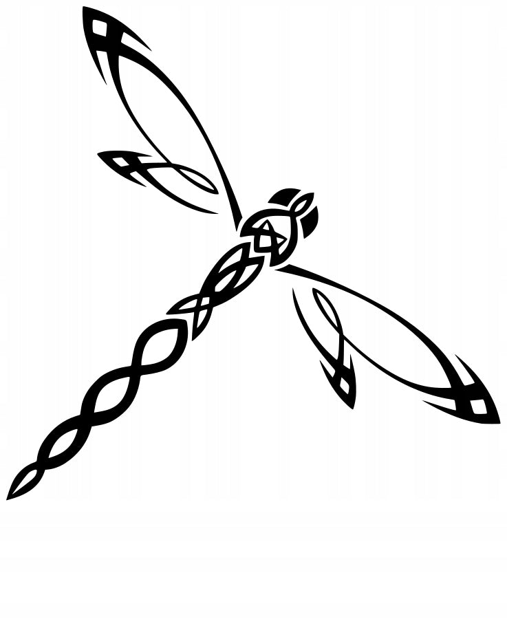 Sticker without background for car motorcycle helmet DRAGONFLY butterfly 18 x 18,0 cm