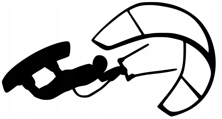Sticker without background for car motorcycle helmet KITESURFING 12 x 22,4 cm