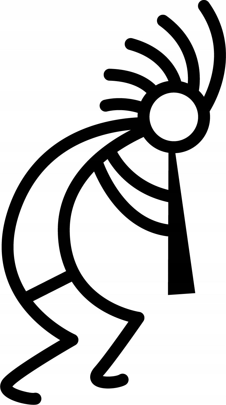 Sticker without background for car motorcycle helmet KOKOPELLI sticker 18 x 10,0 cm