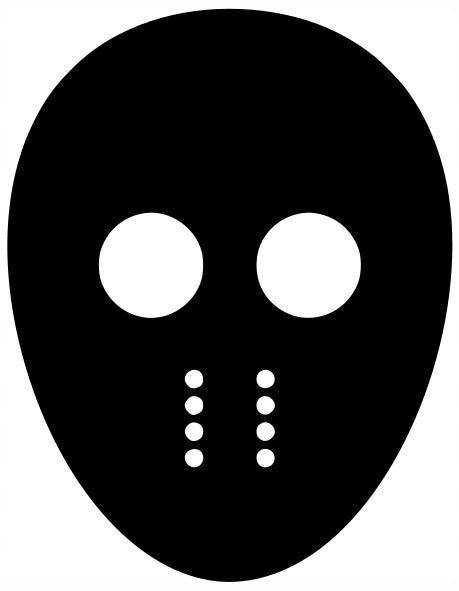 Sticker without background for car motorcycle helmet MASK JASON horror 15 x 11,7 cm