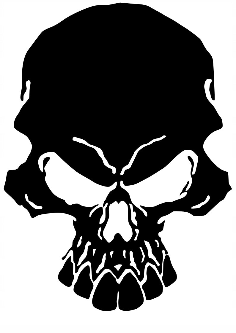 Sticker without background for car motorcycle helmet SKULL sticker skull 18 x 13,3 cm