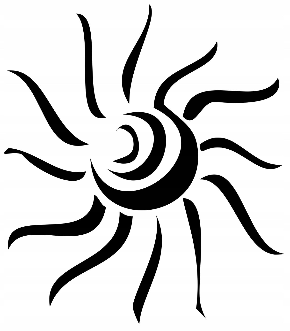 Sticker without background for car motorcycle helmet SUN tribal 18 x 15,8 cm