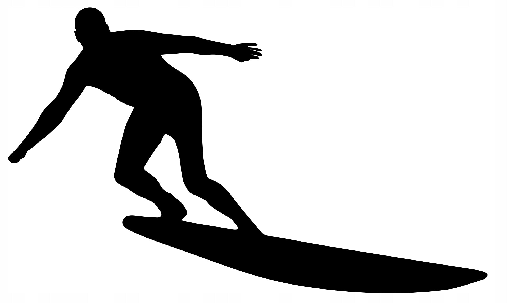 Sticker without background for car motorcycle helmet SURFER on board 12 x 20,7 cm