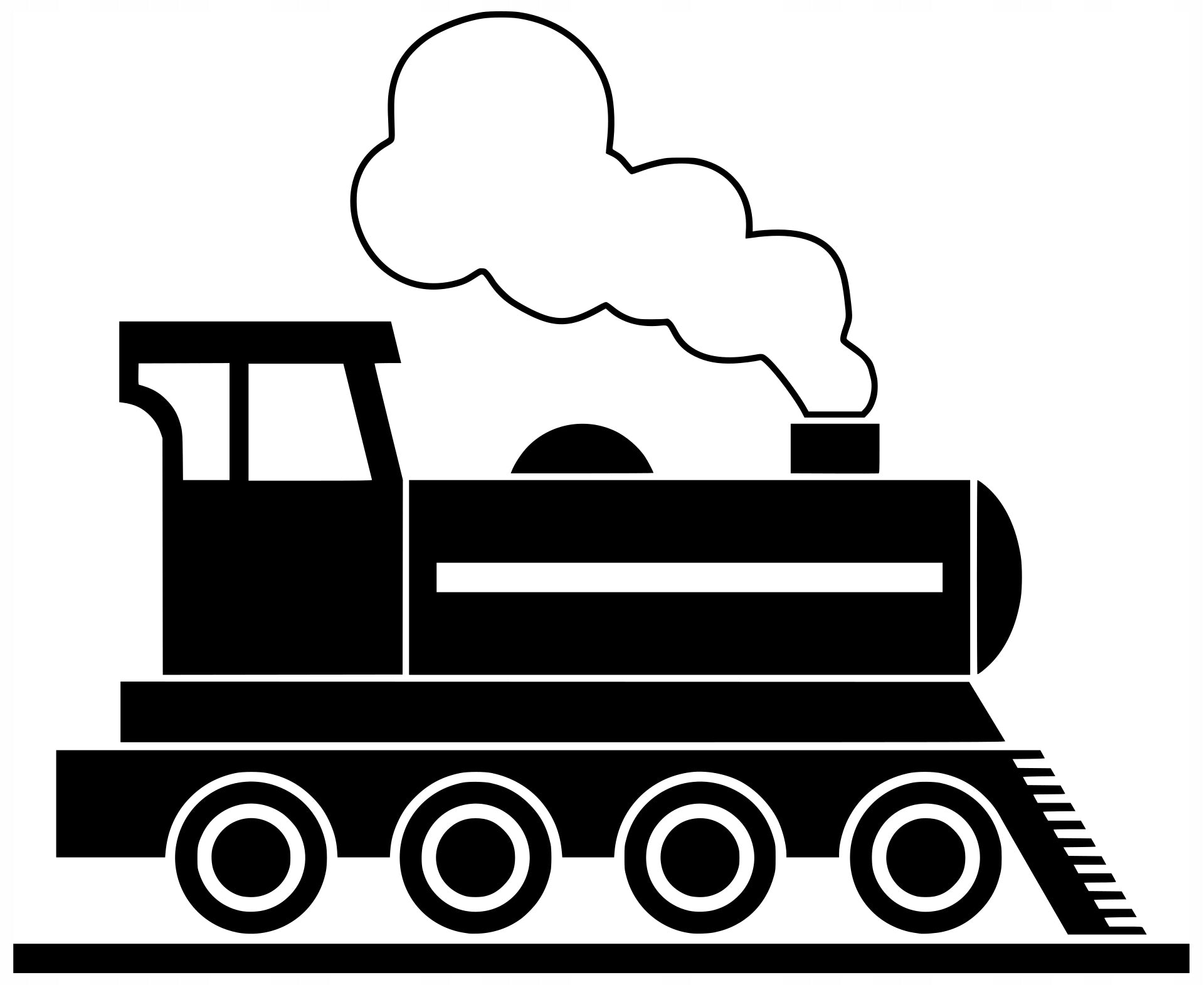 Sticker without background for car motorcycle helmet TRAIN tram 13 x 15,9 cm