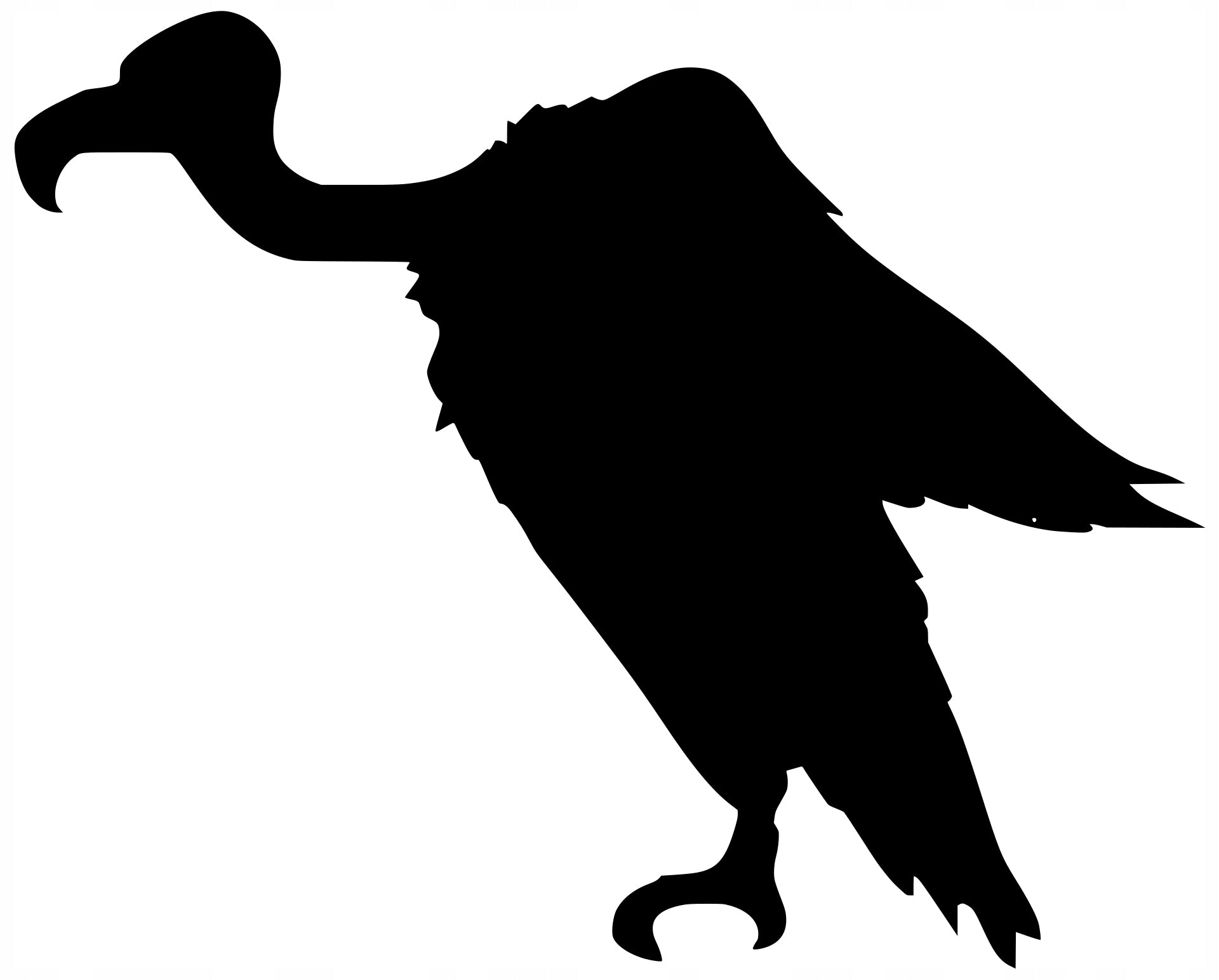 Sticker without background for car motorcycle helmet VULTURE bird predatory 18 x 22,4 cm
