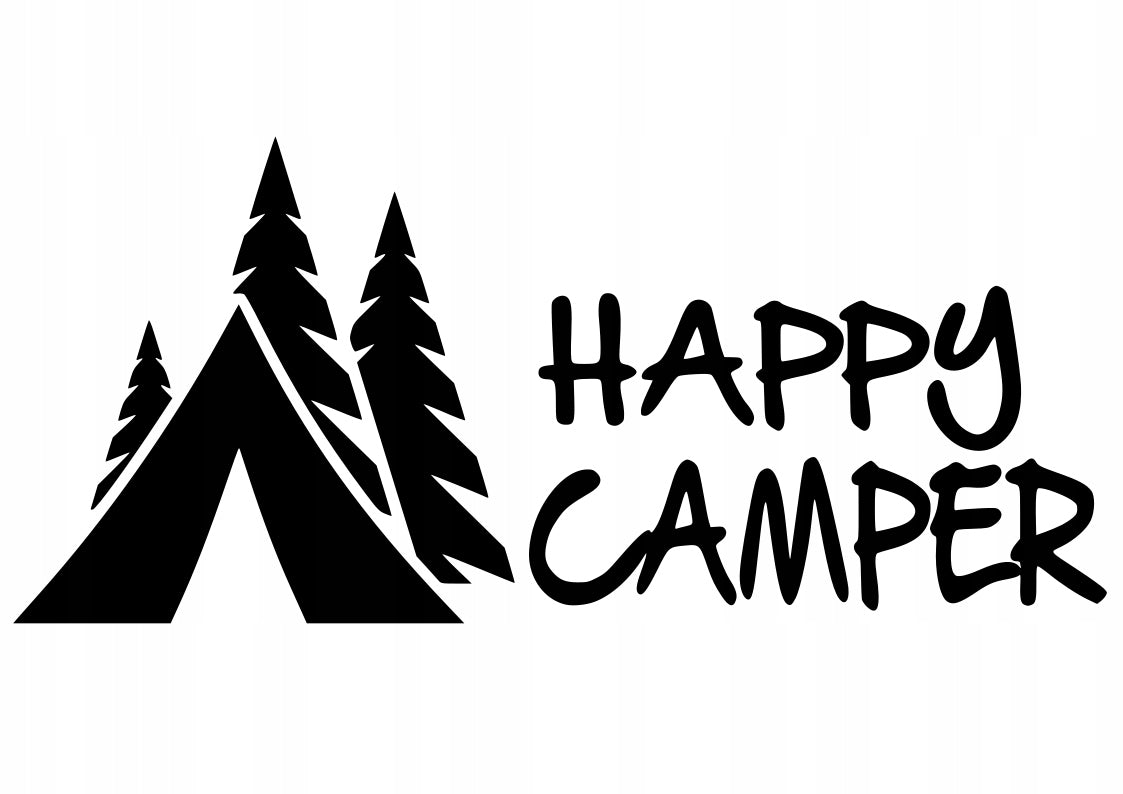 Sticker without background for car motorcycle laptop CAMPING 12 x 26,9 cm