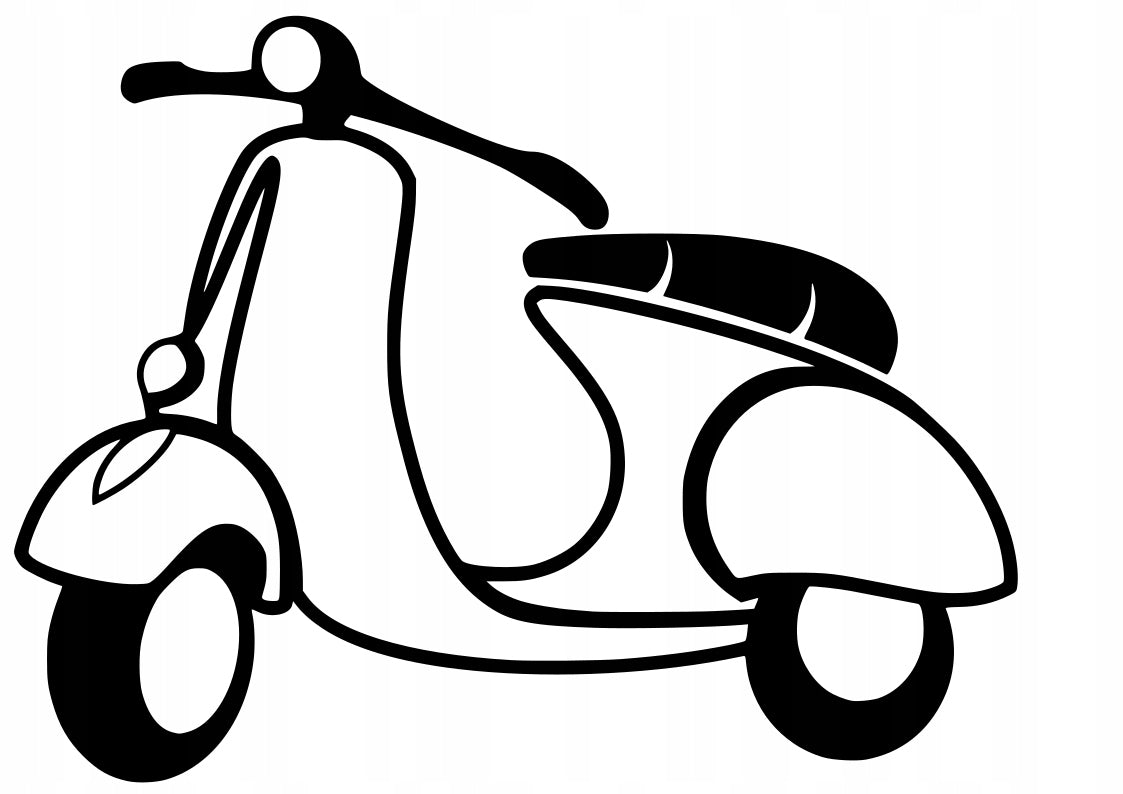 Sticker without background for car motorcycle laptop SCOOTER MOPED 12 x 15,7 cm