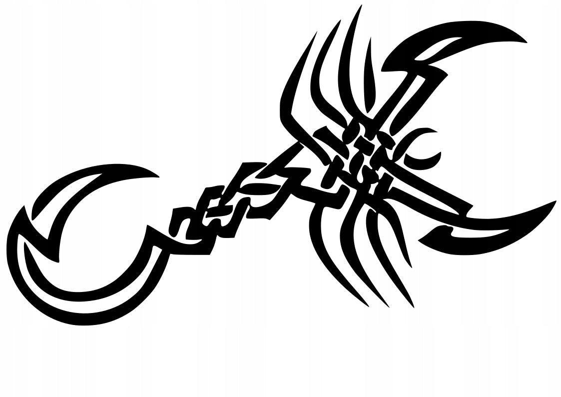 Sticker without background for car motorcycle sticker SKORPION tribal 14 x 24,0 cm