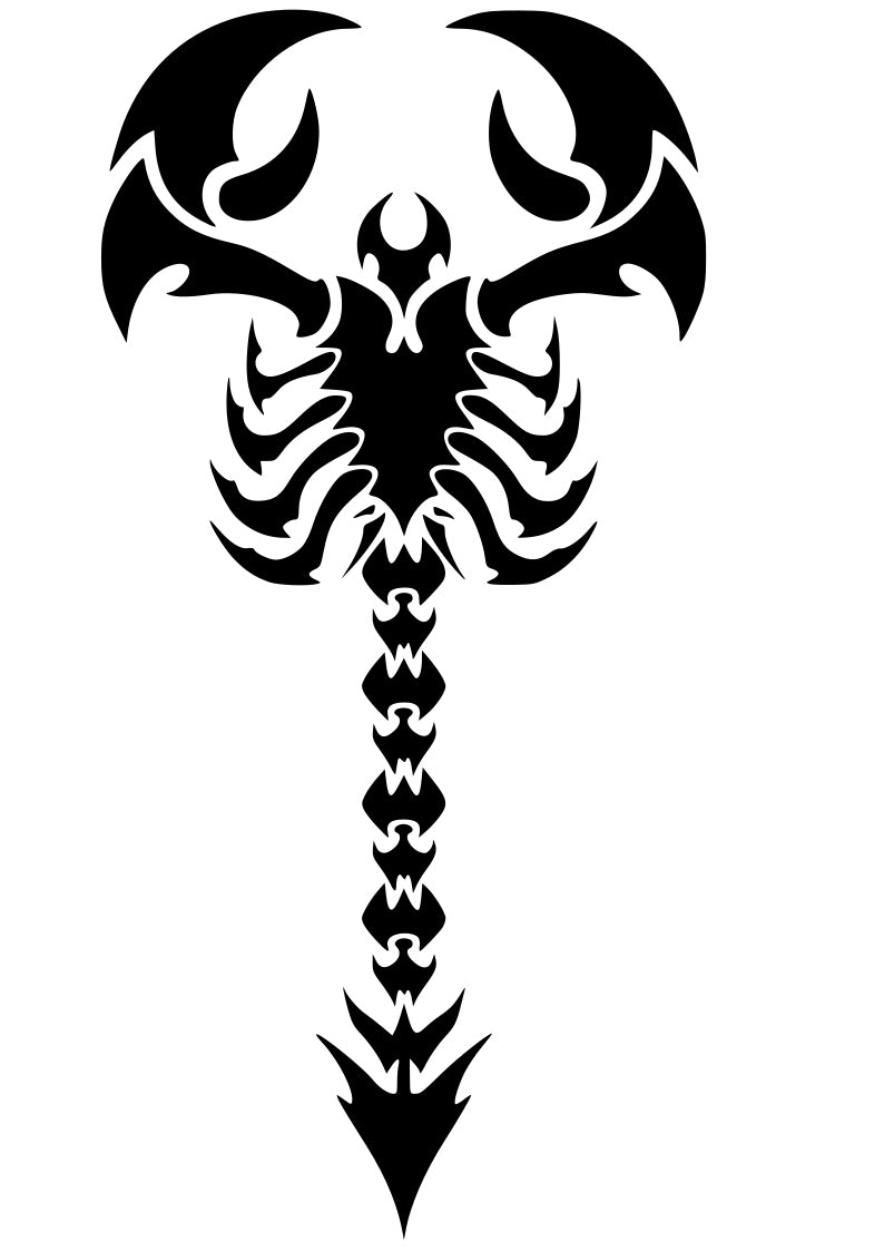 Sticker without background for car motorcycle sticker SKORPION tribal 24 x 11,9 cm