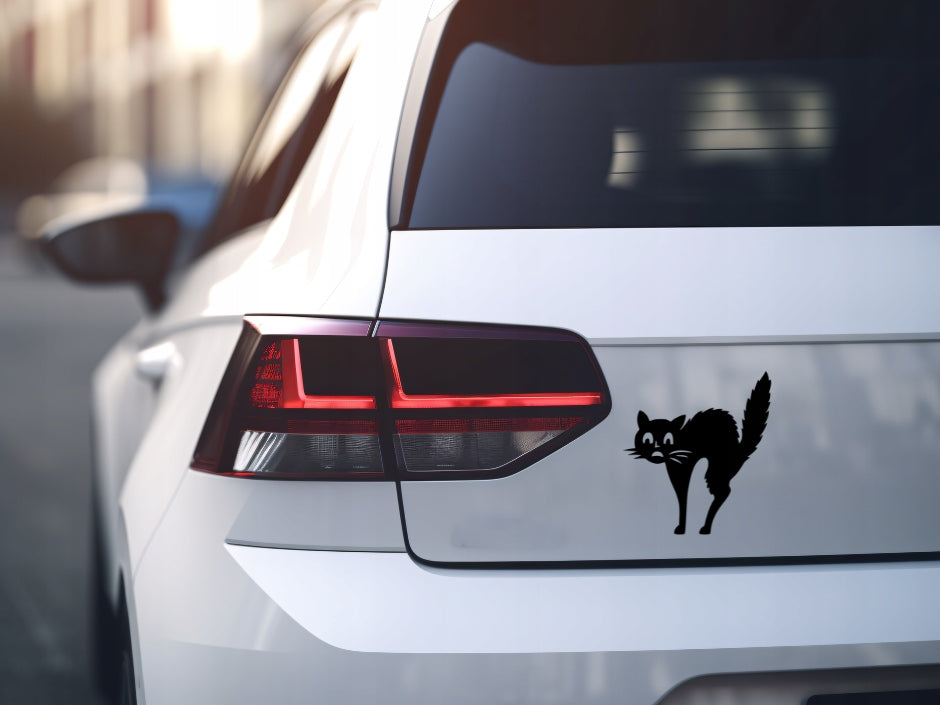 Sticker without background for car motorcycle trunks BLACK CAT kitten 18 x 16,5 cm EAN (GTIN) 5906379671344