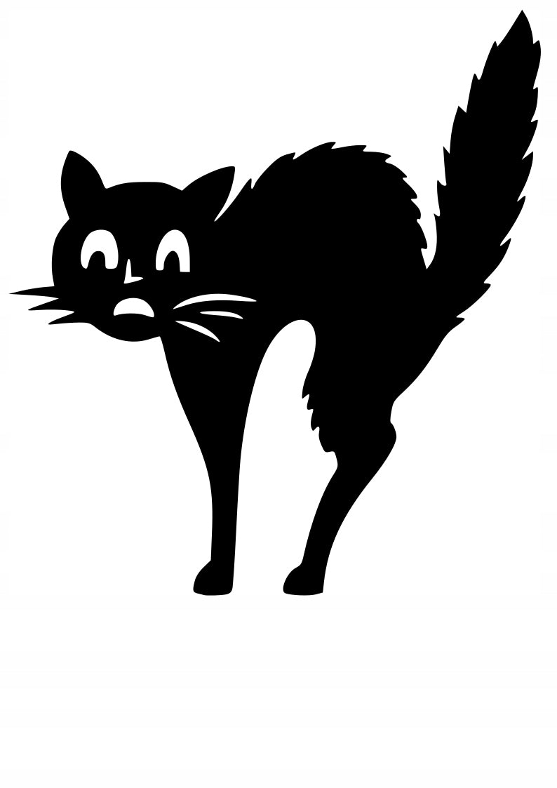 Sticker without background for car motorcycle trunks BLACK CAT kitten 18 x 16,5 cm