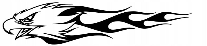 Sticker without background for car motorcycle trunks EAGLE FLAMES 6,0 x 26,9 cm