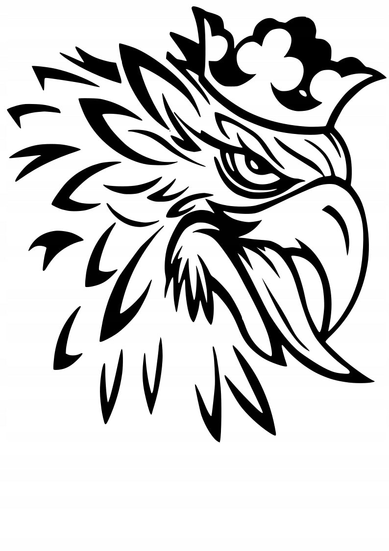 Sticker without background for car motorcycle trunks EAGLE IN CROWN 21 x 18,3 cm