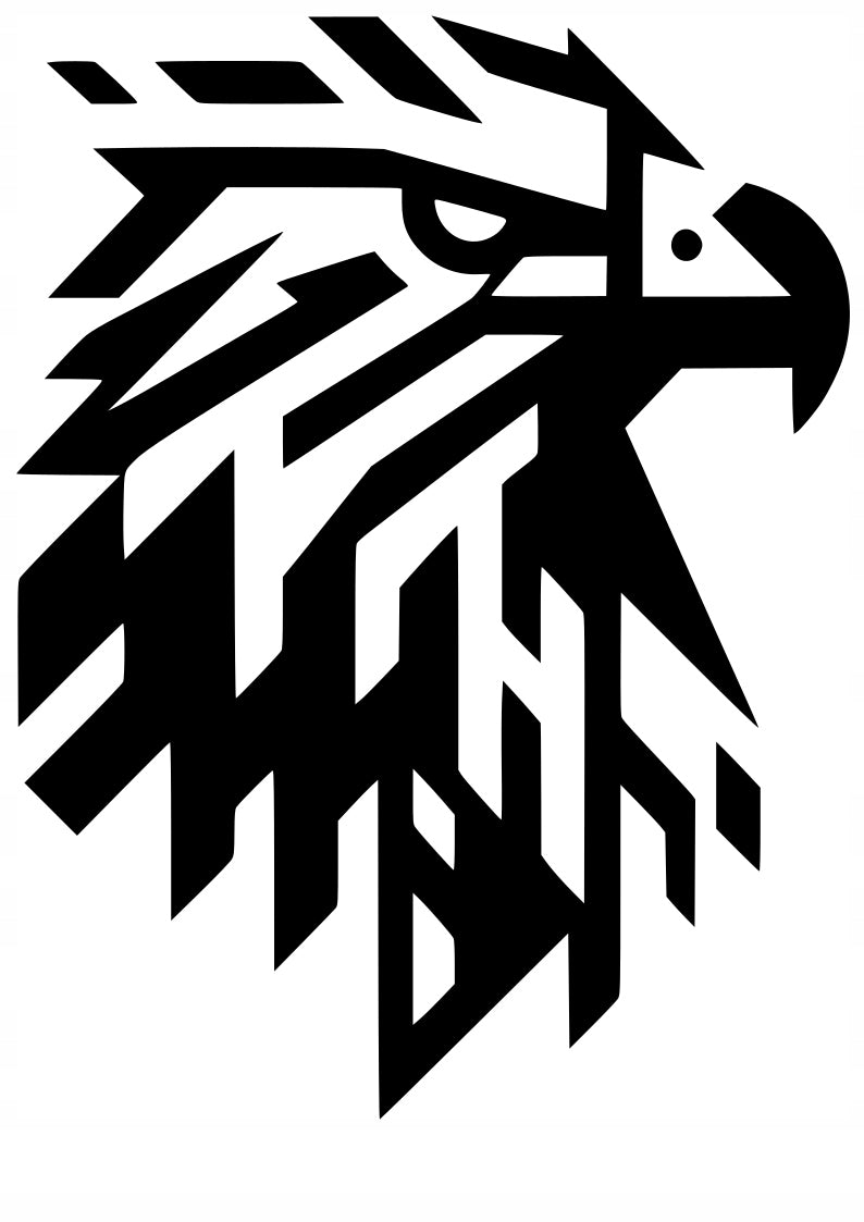 Sticker without background for car motorcycle trunks GEOMETRIC EAGLE 15 x 11,3 cm