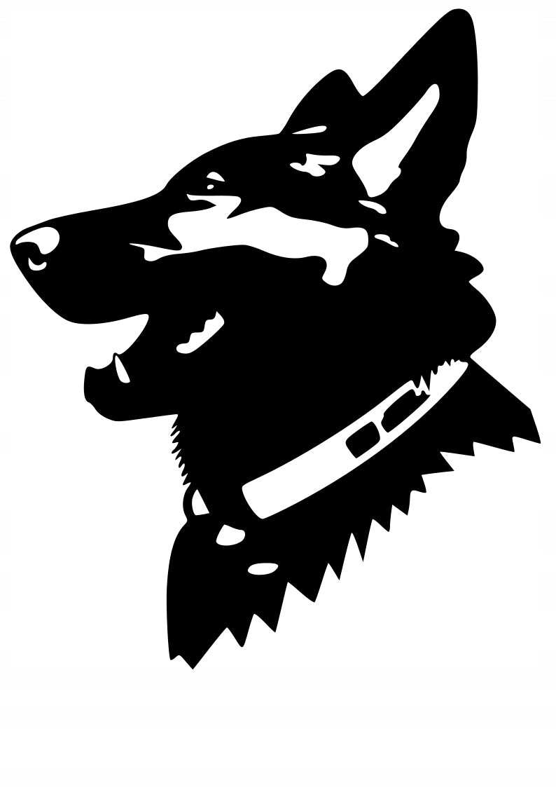 Sticker without background for car motorcycle trunks GERMAN SHEPHERD 21 x 16,9 cm