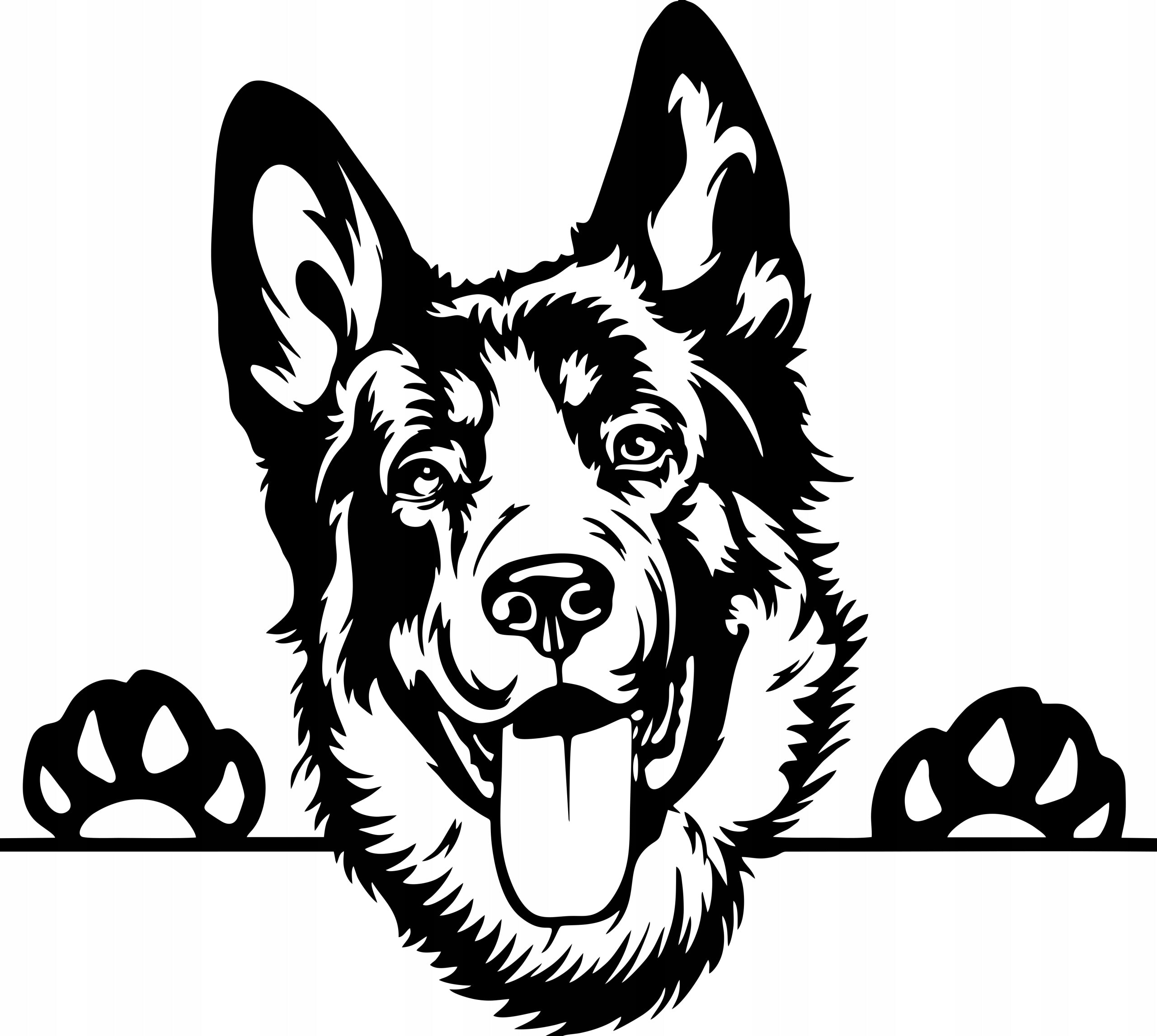 Sticker without background for car motorcycle trunks GERMAN SHEPHERD 21 x 23,4 cm