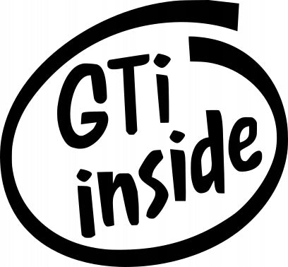 Sticker without background for car motorcycle trunks GTI INSIDE 16 x 17,3 cm