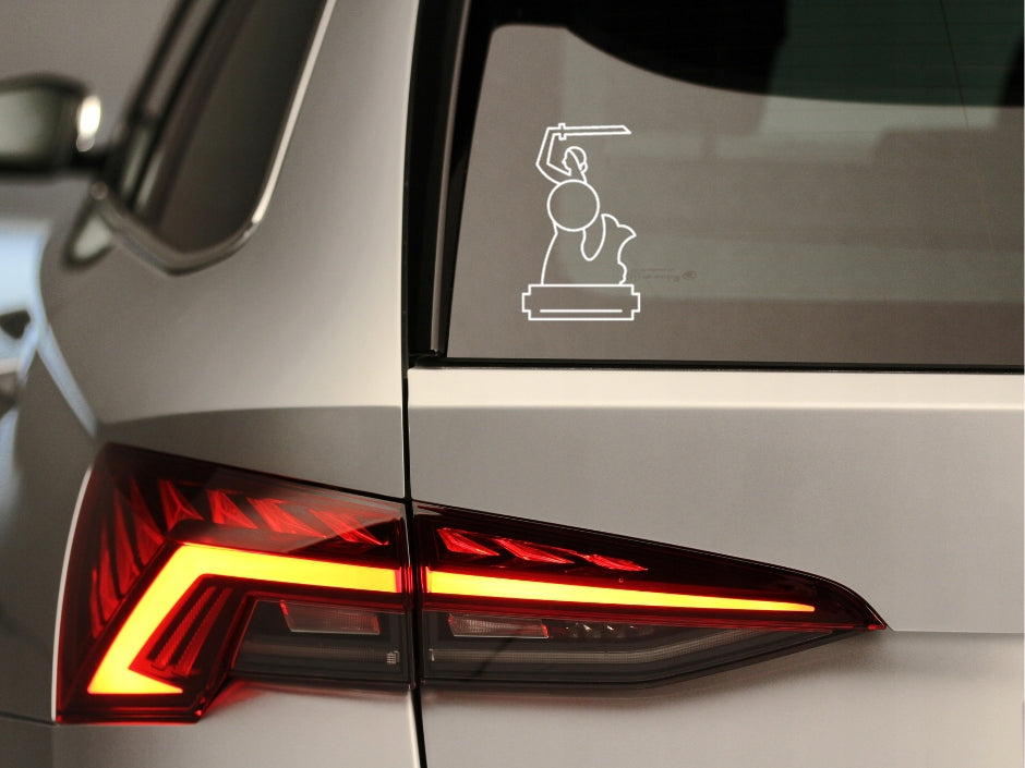 Sticker without background for car motorcycle trunks MERMAID WARSAW 9 x 5,4 cm Manufacturer's catalog number 12,00 x 14,00