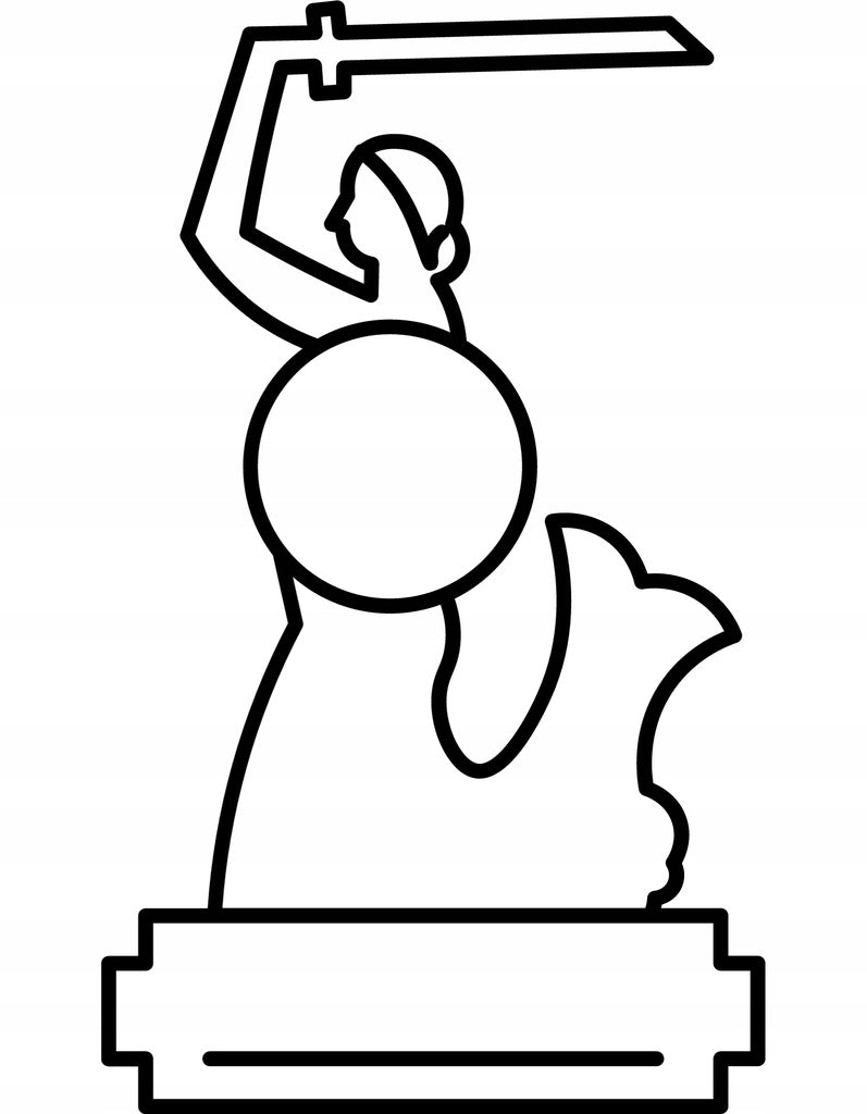 Sticker without background for car motorcycle trunks MERMAID WARSAW 9 x 5,4 cm