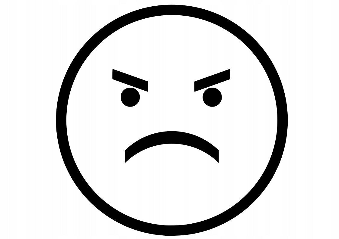 Sticker without background for car motorcycle trunks SAD FACE 12 x 12,0 cm
