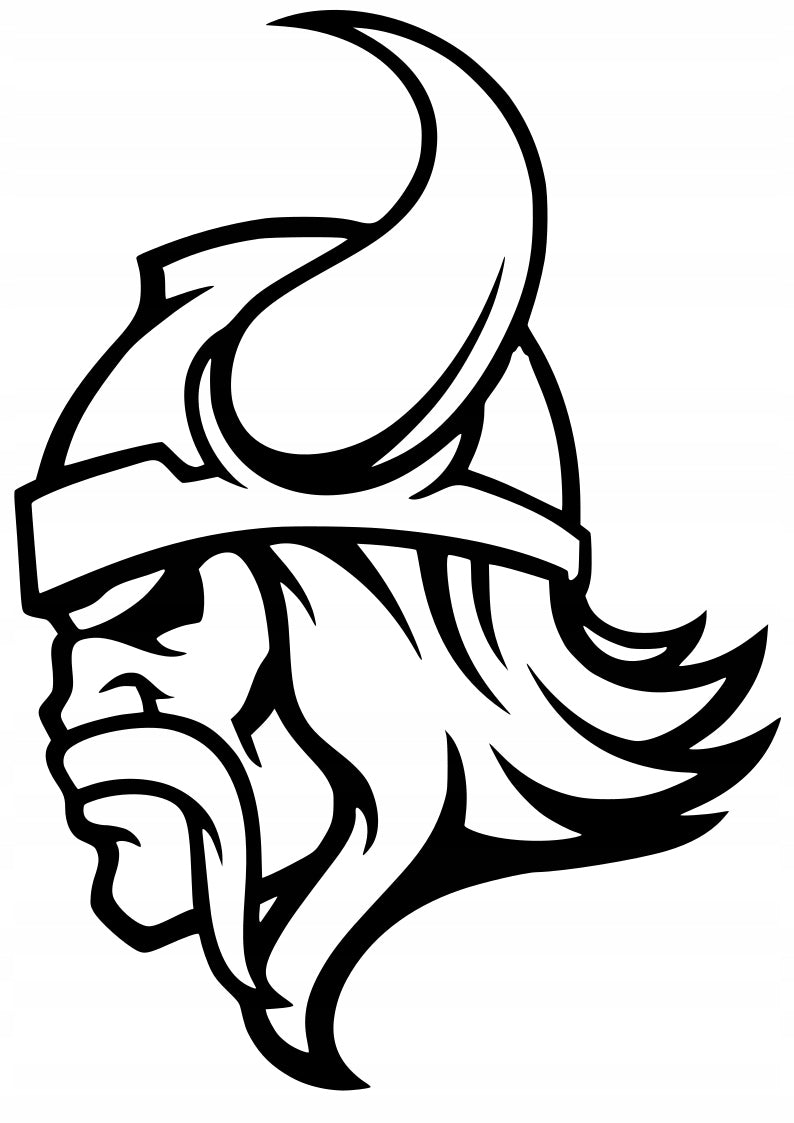 Sticker without background for car motorcycle trunks VIKING WARRIOR 24 x 17,0 cm