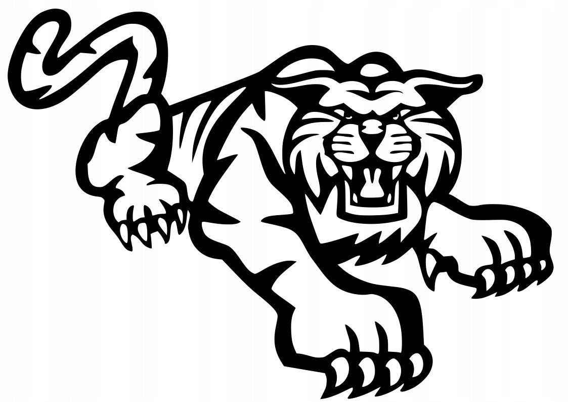 Sticker without background for car motorcycle trunks attacking TIGER 16 x 22,4 cm