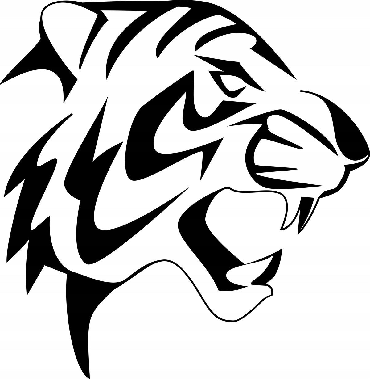Sticker without background for car motorcycle trunks helmet TIGER HEAD 12 x 11,8 cm