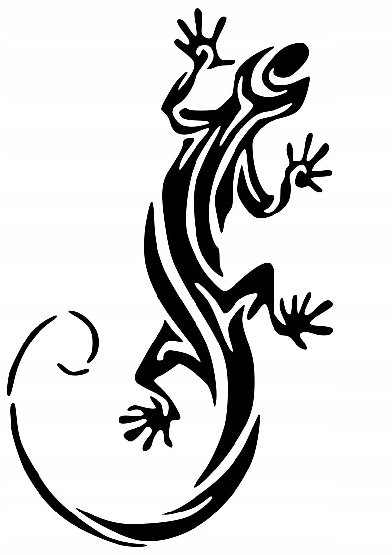 Sticker without background for car motorcycle trunks tribal LIZARD 21 x 12,7 cm