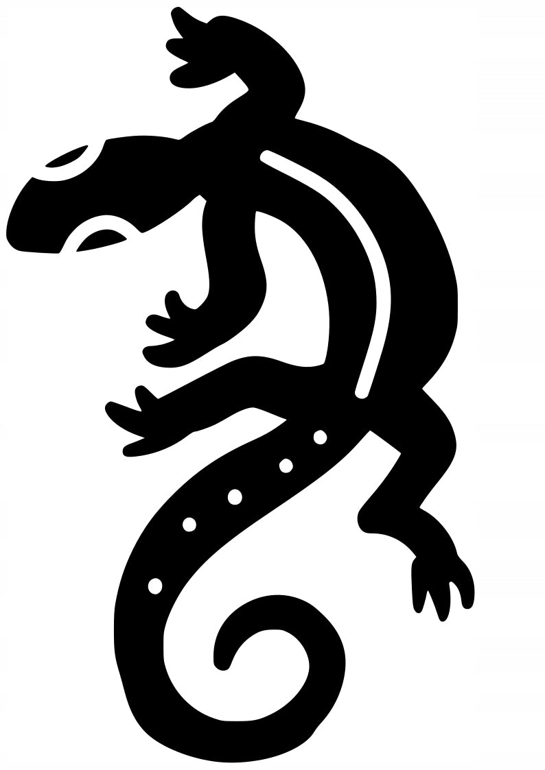 Sticker without background for car motorcycle trunks tribal LIZARD 21 x 13,0 cm