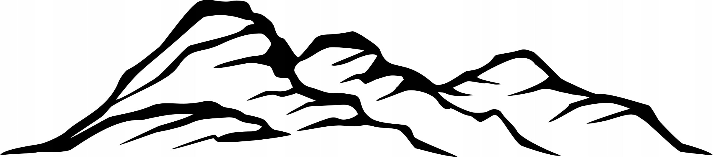Sticker without background for car outline MOUNTAINS 6 x 27,1 cm