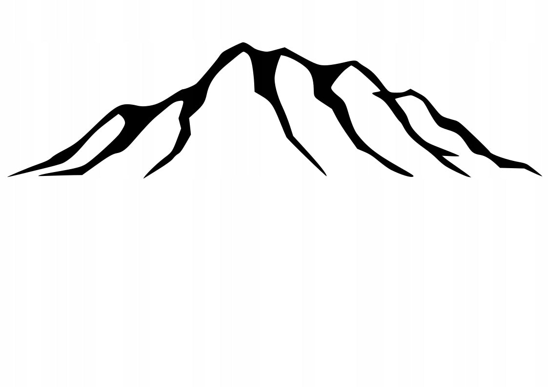Sticker without background for car outline MOUNTAINS I love MOUNTAINS 5 x 19,6 cm